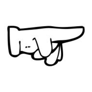 cartoon pointing hand N75