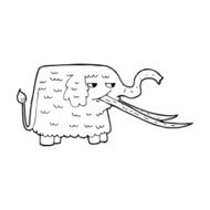 cartoon woolly mammoth N15