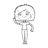 Cartoon Woman Waving N463