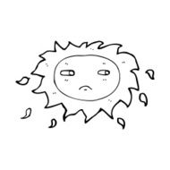 cartoon sad sun N15