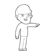 cartoon pointing man N145