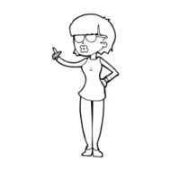 cartoon woman wearing spectacles N59