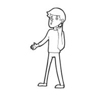 Cartoon Man Asking Question N111