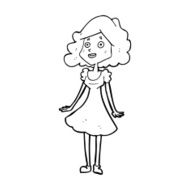 cartoon happy woman in dress N41