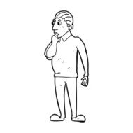 catoon curious man N6