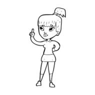 cartoon attractive girl with idea N14