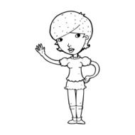 Cartoon Girl Waving N46