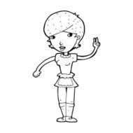 cartoon waitress taking order N29