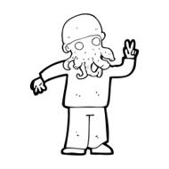 cartoon cool alien N14