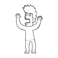 cartoon terrified man N386