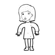 cartoon cautious woman N14
