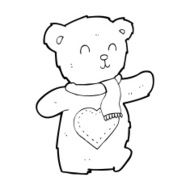 cartoon teddy bear with love heart N17