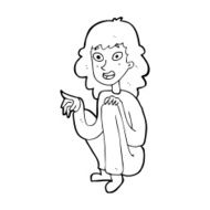 cartoon happy woman sitting and pointing N15