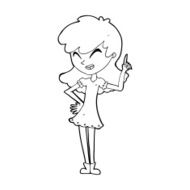 cartoon girl making point N15