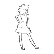 cartoon woman posing in dress N51
