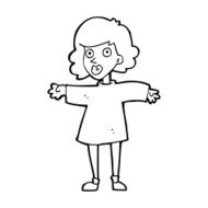 cartoon nervous woman N50