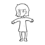 cartoon nervous woman N51