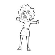 cartoon frightened woman N40