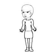 cartoon confused woman N152