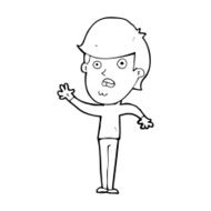 cartoon unhappy boy N81