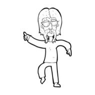 cartoon hippie man wearing glasses N14