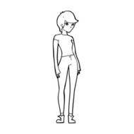 cartoon modern attractive woman N15