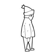 cartoon person in winter clothes N13