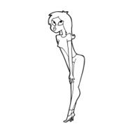 cartoon attractive girl N27