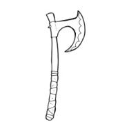 cartoon viking axe N14