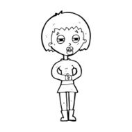 cartoon suspicious girl N15