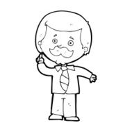 cartoon newsreader man with idea N14