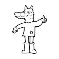 cartoon wolf man N84