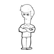 cartoon man with folded arms N43