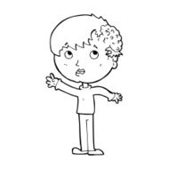 cartoon boy with growth on head N53