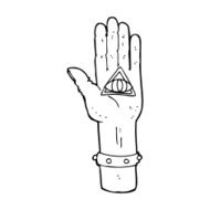 cartoon spooky hand symbol N14