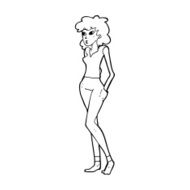 cartoon pretty woman N389
