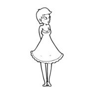 cartoon pretty woman in dress N67