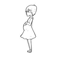 cartoon pregnant woman N34