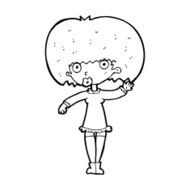 cartoon waving girl N16