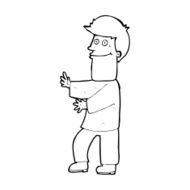 cartoon man gesturing N43