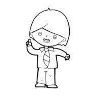 cartoon school boy answering question N67
