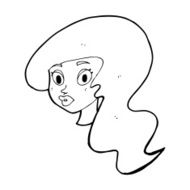 cartoon pretty female face N136
