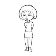 cartoon surprised woman N324