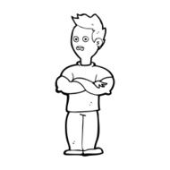 cartoon man with crossed arms N39