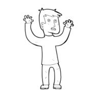 cartoon terrified man N387