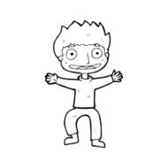 cartoon grinning boy N22