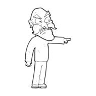 cartoon furious old man N19