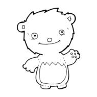 cartoon waving teddy bear N66