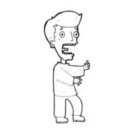 cartoon terrified man N388