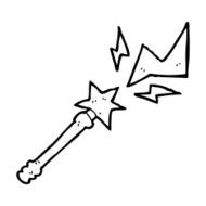 cartoon magic wand casting spell N16
